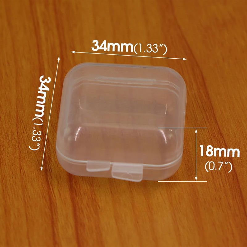 Mini Clear Plastic Storage Box for Home Earrings Necklace Jewelry Organizer Cases Multifunction Transparent Dustproof Container