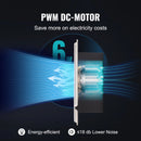 SucceBuy Booster Fan 4x12in Duct Fan 100CFM 10 Adjustable Speeds with LCD Smart Controller for Wall and Floor