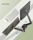 Desktop NB F160 + FP-2 Gas Spring Dual Arm for 17"-27" Monitor Holder + 10"-17" Laptop Support Air Press Mount Stand Load 2-9kg