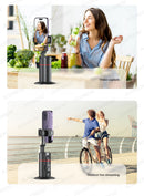 AXNEN AI Auto Following Gimbal Stabilizer 360 Rotation Phone Stand P02 Desktop Tracking Gimbal with Remote for Live Photography