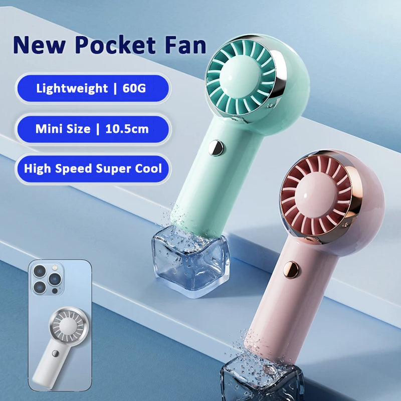 2024 New Ultra Lightweight Only 60G Handheld Fan Mini Air Conditioner Portable Fan Air Cooler Pocket Fan for Travelling Shopping