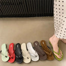 SUOJIALUN 2025 Summer New Brand Women Slipper Fashion Narrow Band Slip On Flip Flops Soft Flat Heel Outdoor Casual Dress Slides