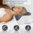 Ergonomic Butterfly Memory Foam Pillow Cooling Ice Silk Contour Cervical Support Pillow Orthopedic Neck Pain Relief Massage Bed Pillow Deep Sleep