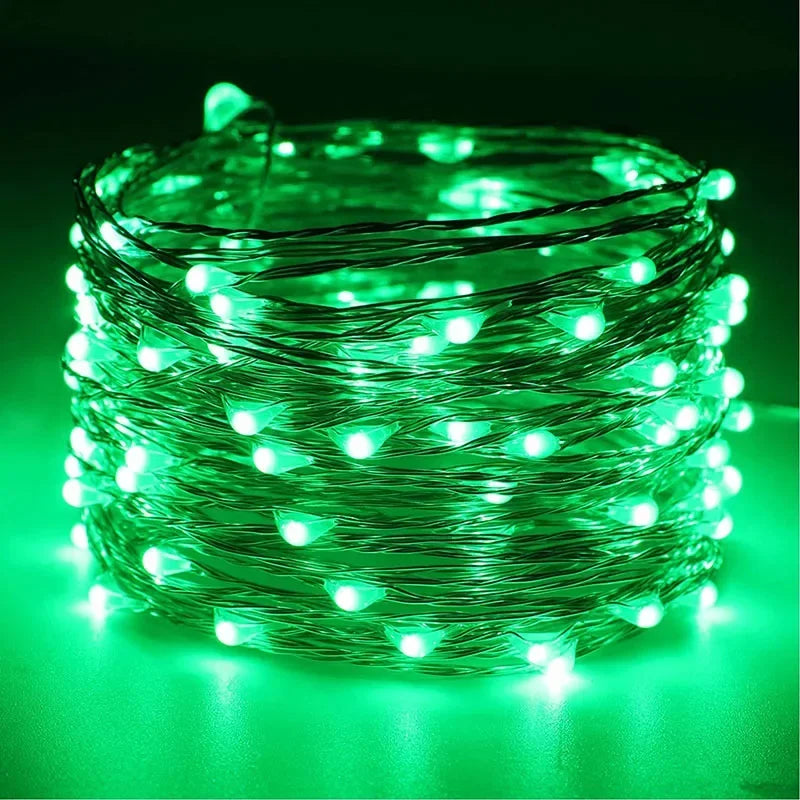 5M 10M Waterproof USB Battery LED Lights String Copper Wire Fairy Garland Light Lamp Christmas Wedding Party Holiday Lighting