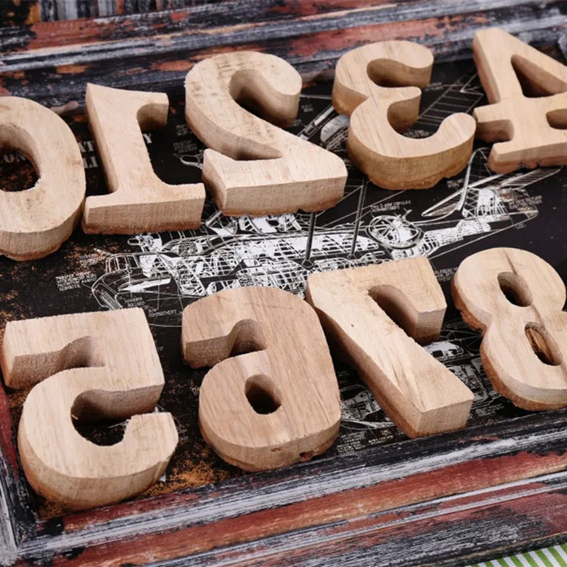 Wooden Letters Home Decor Alphabet Number DIY Home Bar Party Decoration Vintage Natural Home Decoration Accessories for Home