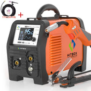 HITBOX 145A 4-in-1 Multiprozess MIG-Schweißgerät MMA/gasloses MIG/Lift TIG-Schweißgerät Unterstützung für Spool Gun großes LED-Display Schweißer