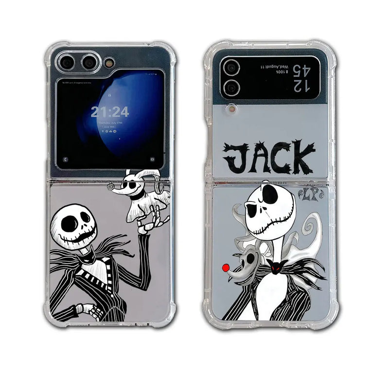 Funny The Nightmare before Christmas Phone Case for Samsung Galaxy Z Flip 3 4 Z Flip 5 Z Fold 4 5G PC Soft Anti-fall Back Cover