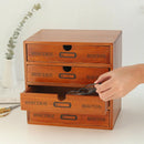 Voltsify Rustic 4-Drawer Wooden Organizer Box Jewelry, Small Accessories, Office Supplies Storage Organizer