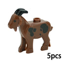 MOC City Animal Zoo Fram Accessories Building Block Figures Goat Sheep Eagle Owl Panda Parrot Seagull Penguin Bricks Toy Gift