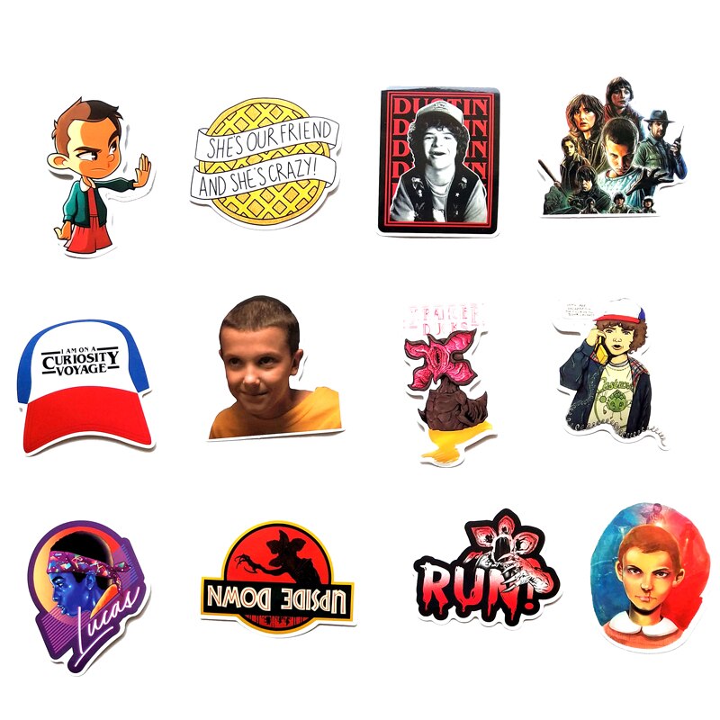 50Pcs/lot American Drama Stranger Things Stickers For Car Laptop Luggage Skateboard Bile Motorcycle PVC Waterproof Toy Sticker