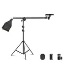 Phone Tripod C Stand for Photo Studio 2M with 1.4M Crossbar Boom Arm  Sandbag Supporting Photography Phone Flash Video Record