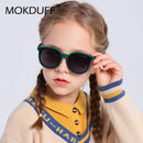 3-12 Years Kids Polarized Sunglasses Boys' Cool Girls Soft TPEE Frame Cat Eye Design Fashion Sun UV400 Protection Oval Glasses