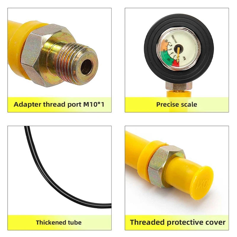 DIDEEP Upgrade Pressure Gauge Replacement Fit For The DIDEEP Series Scuba Diving Tank With M10X1 Thread Aviation Aluminum