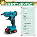 NEWBENY 100W 280°C Cordless Hot Melt Glue Gun Portable Rechargeable with Glue Sticks DIY Repair Tool For Makita 18V Battery Pin