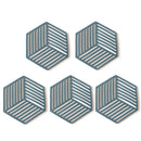 5Pcs Silicone Dining Table Placemat Coaster Cup Hexagon Mats Heat-insulated Bowl Home Decor Desktop Eco-friendly Insulated Pad