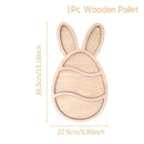 Wooden Easter Double Wavy Egg Rabbit Tray Happy Easter Party Decorations For Home 2025 Kids Favors Egg Bunny Pallet Snack Holder