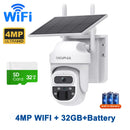 SHIWOJIA 12X Zoom 4G LTE Solar Security Camera 8MP Night Vision Dual-Lens Outdoor WiFi Solar Battery Camera PIR Human Detection