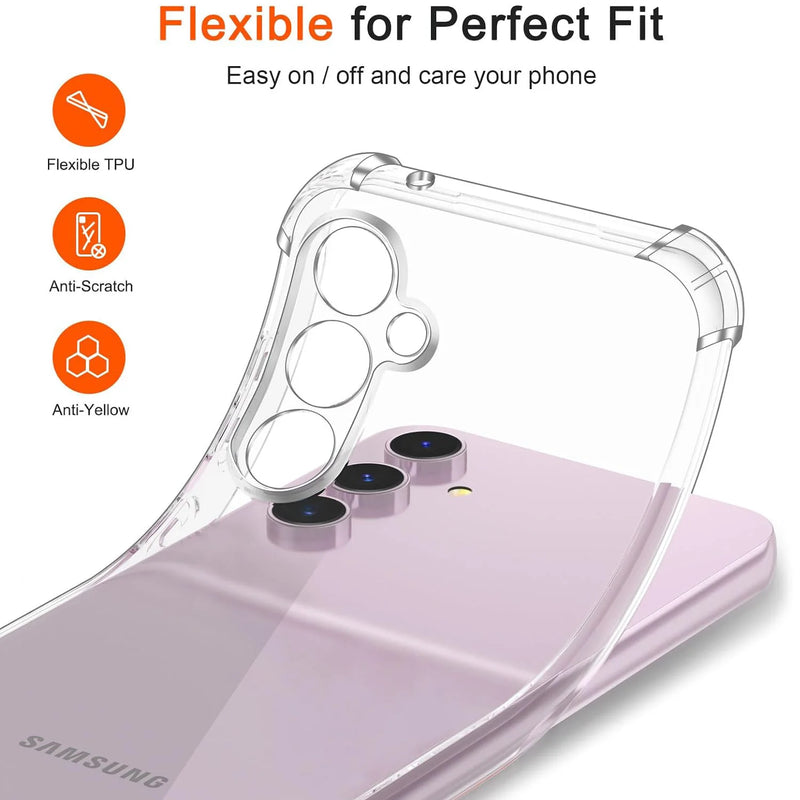 Thick Shockproof Silicone Clear Phone Case For Samsung Galaxy S23 FE S23+ S22 Ultra S22+ M54 M53 5G Protection Case Back Cover