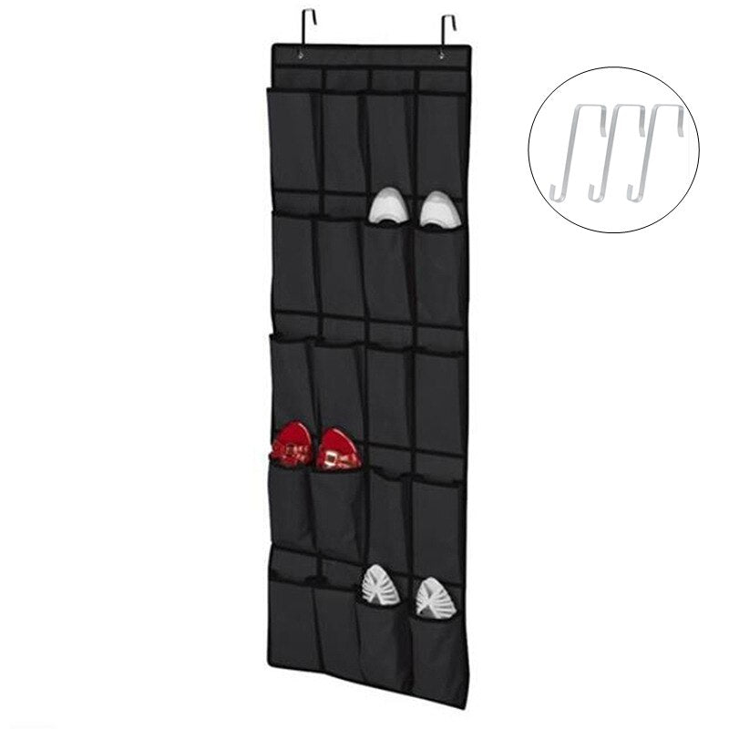 12/24 pocket Large Mesh Cloth Box Storage Hanging Bag Wall-mounted Sundries Organizer Holder Room Shoes Slippers Storage Bag