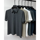 High-end Men's Bamboo Joint Hollow Short-sleeved Polo Shirt Ice Silk Breathable Business Fashion T-Shirt Male Brand Clothes Top
