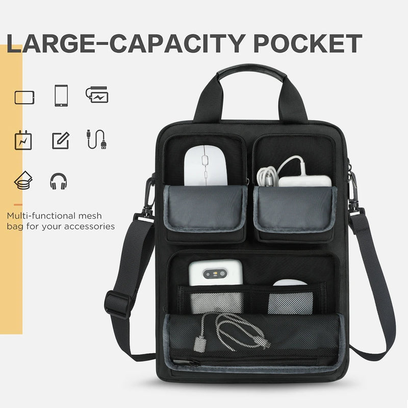 14Inch Three Pocket Vertical Style Laptop Bag,  Sleeve Messenger Bag, Single Shoulder Computer Bag Laptop Case Briefcase  노트북가방