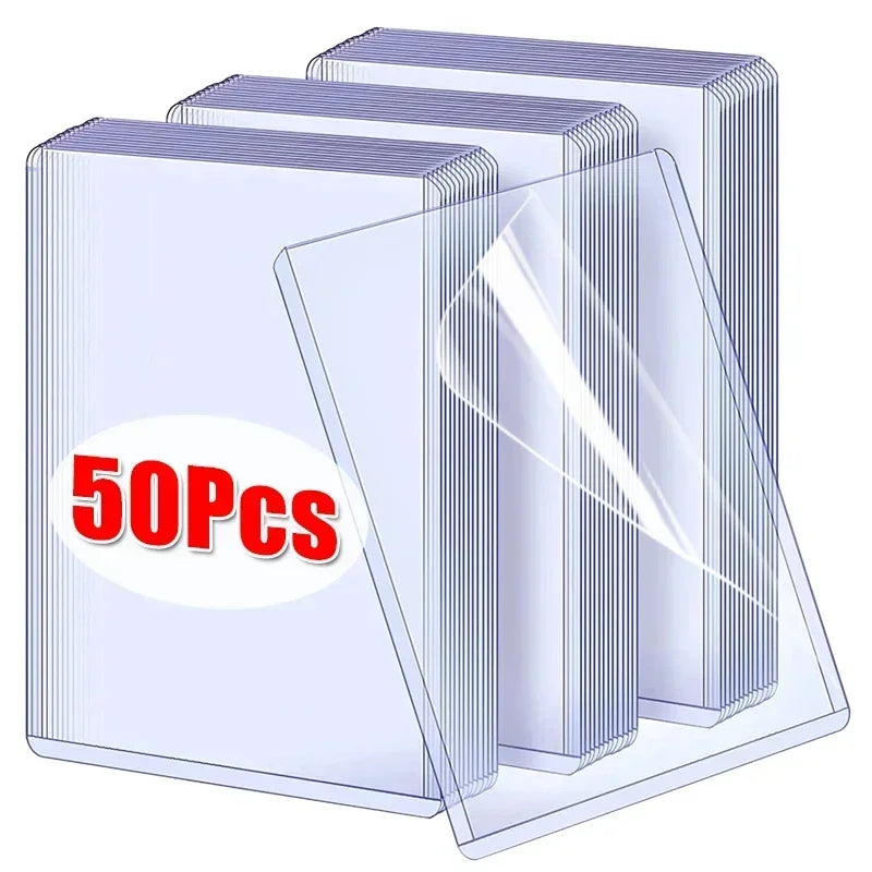 1/25/50Pcs Transparent Korean Kpop Card Sleeve with Protective Film Clear Card Holder Idol Photo Game Card Holders Cover 35PT