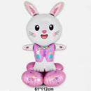 Easter Foil Inflatable Bunny Balloon Standing Bunny Balloon Rabbit Shaped Balloons for Indoor Outdoor Yard Kids Easter Toy Decor