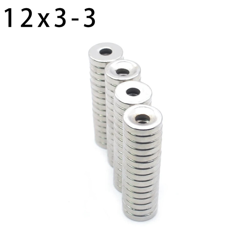 5~200Pcs imanes 6x3 8x3 10x3 12x3 18x3 Hole 3mm N35 NdFeB Countersunk Round Magnet Super Powerful Strong Permanent Magnetic Disc