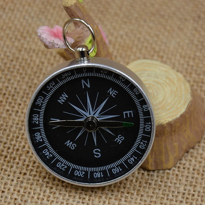 1~10PCS Survival New Mini Pocket Compass Switch Lightweight Aluminum Compass Key Chain Metal for Outdoor Camping Hiking