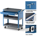 AIRAJ Heavy Duty 3-Tier Rolling Tool Cart with Drawers & Pegboard