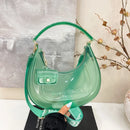Fashion Half Moon Shoulder Bag For Women 2025 Summer Waterproof PVC Transparent Crossbody Bag 8 Colors Jelly Mobile Phone Purse