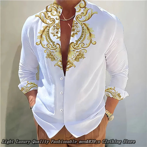 2024 New 8-Color Men's Shirt 3D Printing Shirt High-Definition Pattern Casual Top Long-Sleeved Clothing XS-6XL Size Soft Fabric