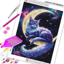 Huacan New Arrivals 2025 Diamond Painting Cat Moon Diamond Mosaic Animal Complete Kit Handmade Gift