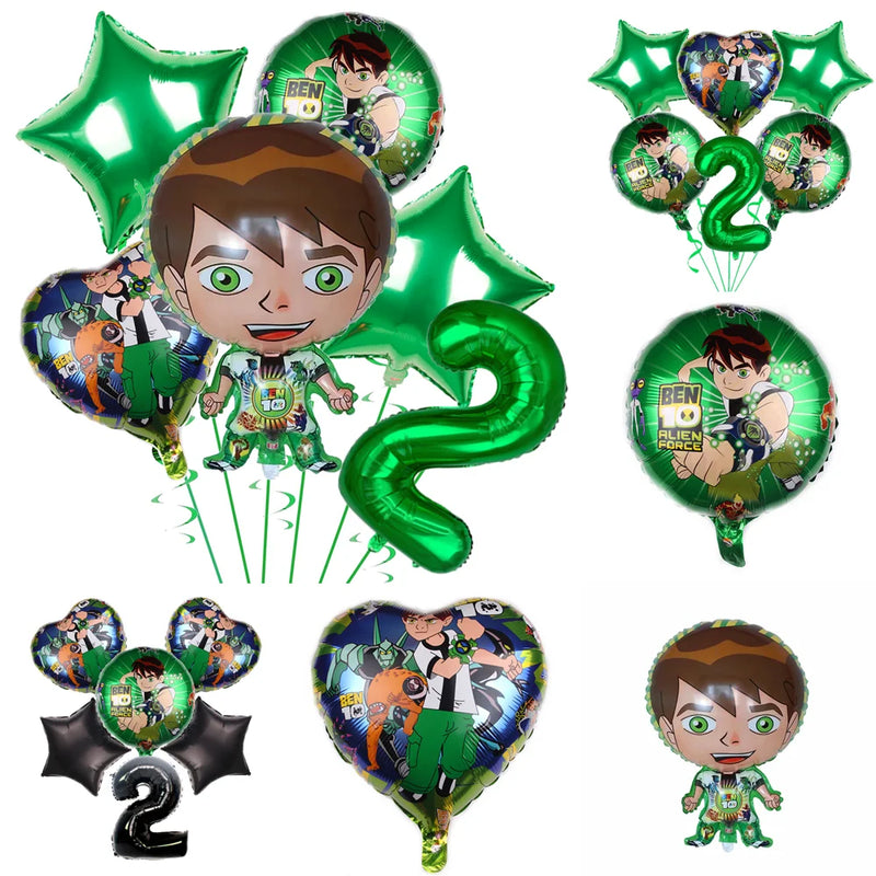 Ben-10 Party Decoration Balloon Cartoon Huge Boy Round 18 inch Balloon Birthday Party Supplies Kids Favor Baby Shower Gift