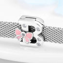 2021 New Arrival Sparkling 925 Sterling Silver Round Clear CZ Clips Beads for Jewelry Making Fit Reflexions Charm Bracelet