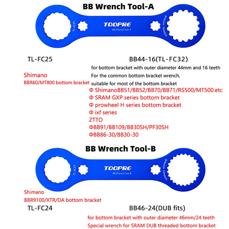 MTB/Road Bike Bottom Bracket Wrench Aluminum 39/40.5/44/46/50mm BB Installation Removal Tool DUB MT800 BB91 BB71 BSA30 BB386