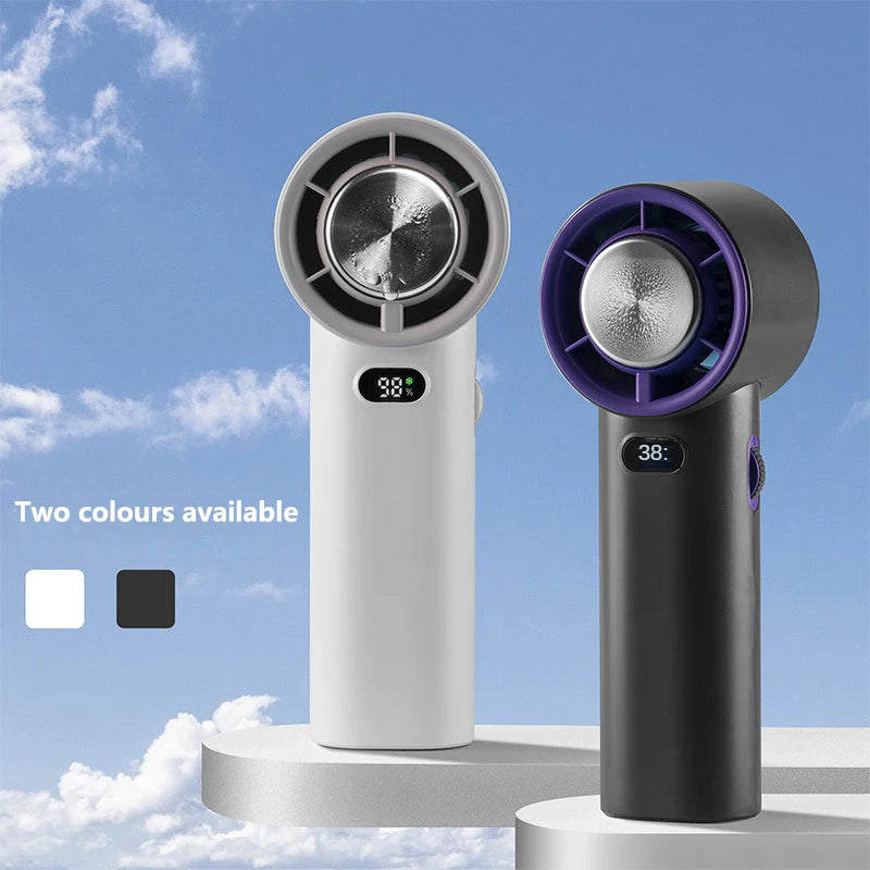 100-speed Adjustable Mini Portable Cooling Fan USB Rechargeable Wireless Bladeless Turbofan Fast Cooling Handheld Fan