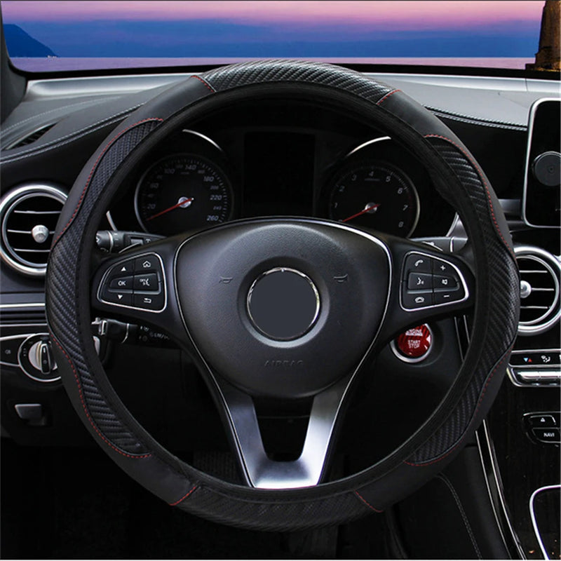 Breathable Leather Car Steering Wheel Cover For Jeep Grand Cherokee Liberty Compass Patriot Wrangler 2 3 4 Anti-Slip Dust-proof