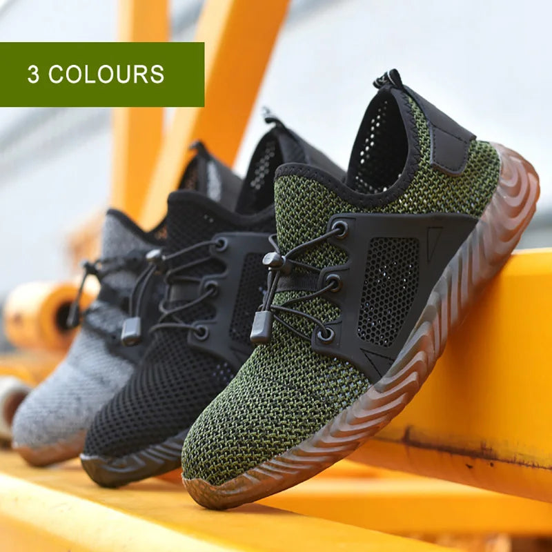 Men Work Sneakers Safety Shoes Construction Steel Toe Work Safety Boots Men Shoes Anti-puncture Work Summer Shoes Breathable