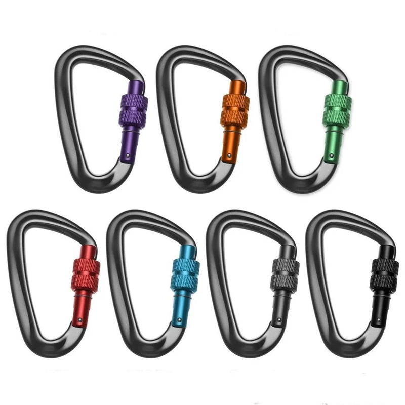 12KN 7075 Climbing Carabiner D Shape Quickdraws Professional Climbing Buckle Security Lock Outdoor Sport Equipment Safety Locks