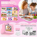 Instant printing with children's cameras, Christmas birthday gifts for boys and girls aged 3-12, FHD selfie children's digital c
