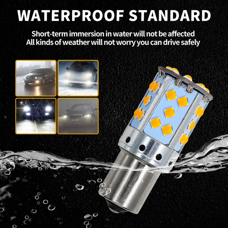 2pcs 1156 BA15S P21W BAU15S PY21W 1157 BAY15D P21/5W 3030 35SMD Canbus No Error LED Bulb Turn Signal Light Auto Reverse Lamp