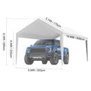 SucceBuy Carport Replacement Canopy Cover Garage Top Tent Shelter Tarp Heavy-Duty Waterproof & UV Protected with Ball Bungees