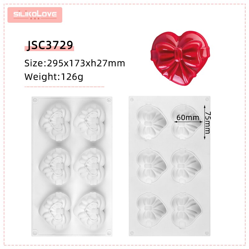 3D Diamond Love Heart Shape Mousse Cake Mold Silicone Pastry Molds for Sponge Mousse French Dessert DIY Bakeware Tools