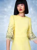 Modphy 2026 New arrivals Spring Fashion Heavy Industry Beaded Diamond Slim Midi Dress Women's Half Sleeve Female Vestidos