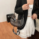 Fashion Half Moon Shoulder Bag For Women 2025 Summer Waterproof PVC Transparent Crossbody Bag 8 Colors Jelly Mobile Phone Purse