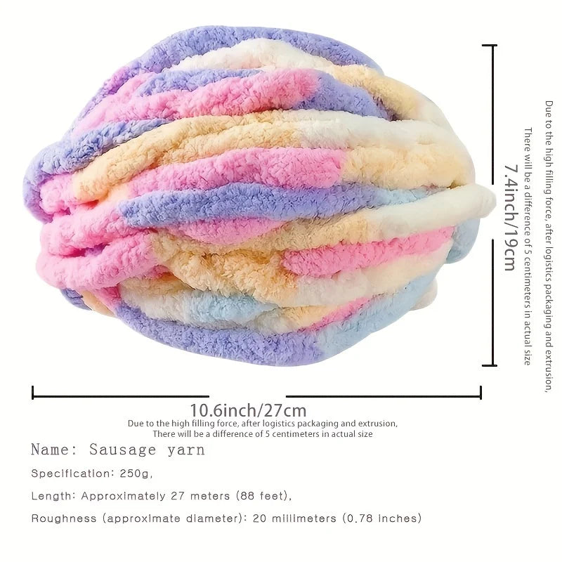1roll Extra Thick Ice BarYarn Blanket Hand-woven DIY Line Large Chunky Chenille Cushion Pet Nest Line Iceland Scarf Hat Knitting