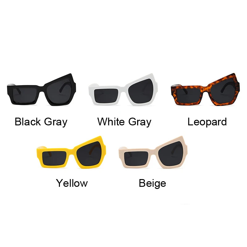 Fashion Irregular Square Sunglasses Man Fashion Brand Designer Personality Sun Glasses Male White Black Mirror Oculos De Sol