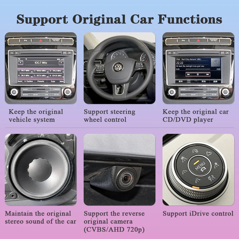 AUTOTOP Car Modification Module Wireless Carplay Android Auto For Volkswagen Touareg RNS850 2011-2015 Voice Control Mirror Link