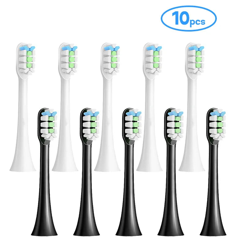 10pcs Toothbrush Head for SOOCAS X3Pro/X3U/X5/V1/V2/X1/X3 DuPont Soft Bristle Nozzles Vacuum Sealed Packed